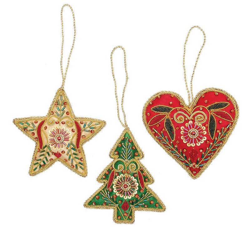 Gallerie II Folk Embroidered Christmas Xmas Ornament A/3