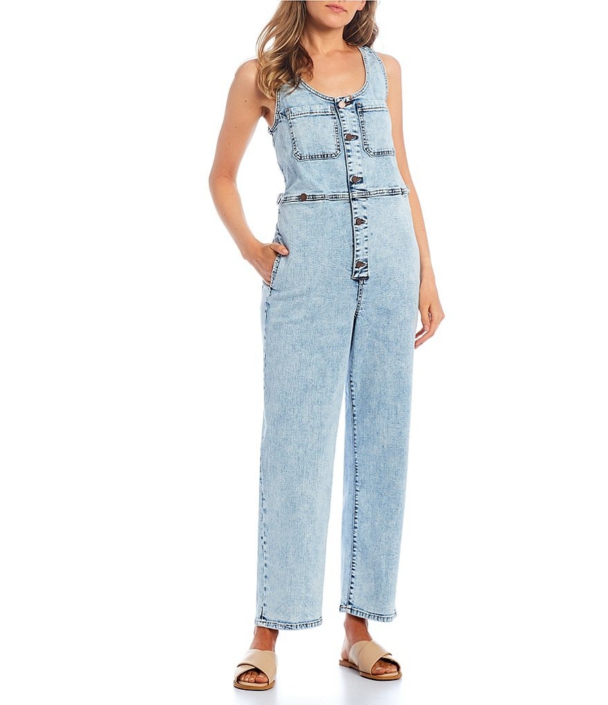 Coco + Jaimeson Strapless Elastic-Waist Laser-Cut Embroidered Knit Jumpsuit