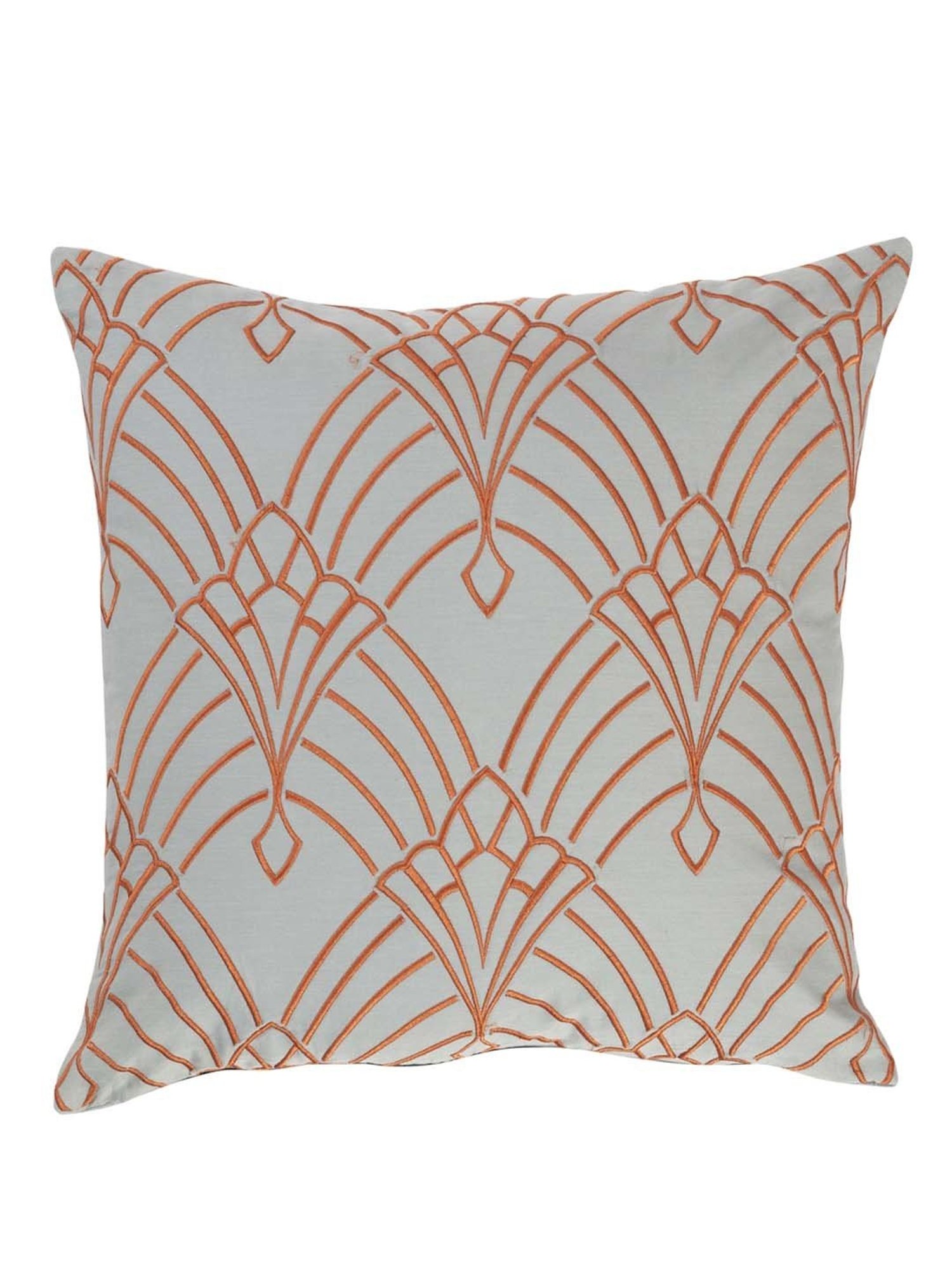 Maspar Hues Nouveau Tradition Flow Fly Fiery Red & Grey Cotton Cushion Cover
