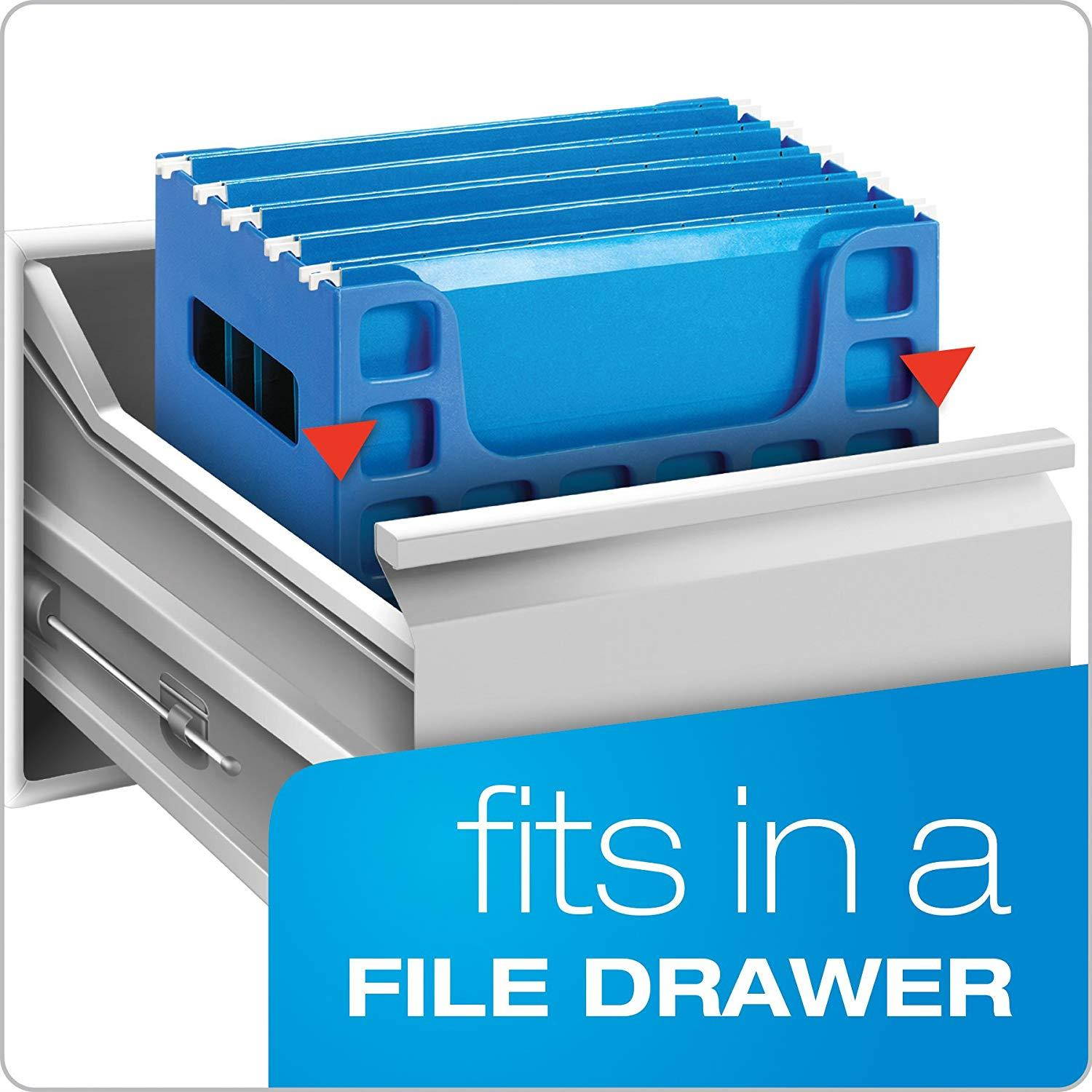 Pendaflex 23011 Desktop File w/Hanging Folders, Letter, Plastic, 12 1/4 x 6 x 9 1/2, Blue