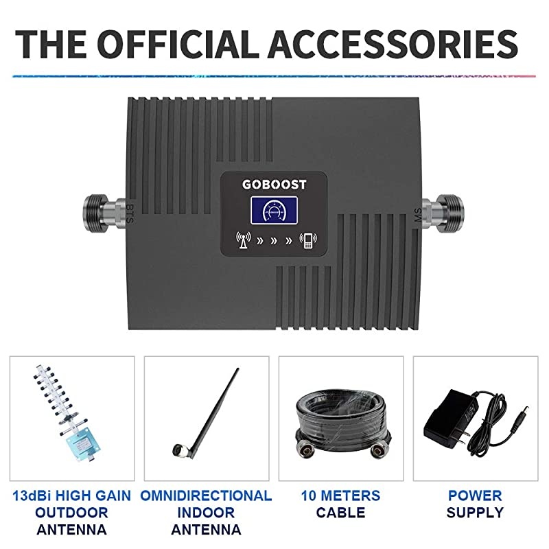 4G LTE Cell Phone Signal Booster AWS 1700/2100MHz Band 4 Cellular Signal Amplifier Repeater Verizon AT&T Yagi Kit for Home Office Village | FCC Approved