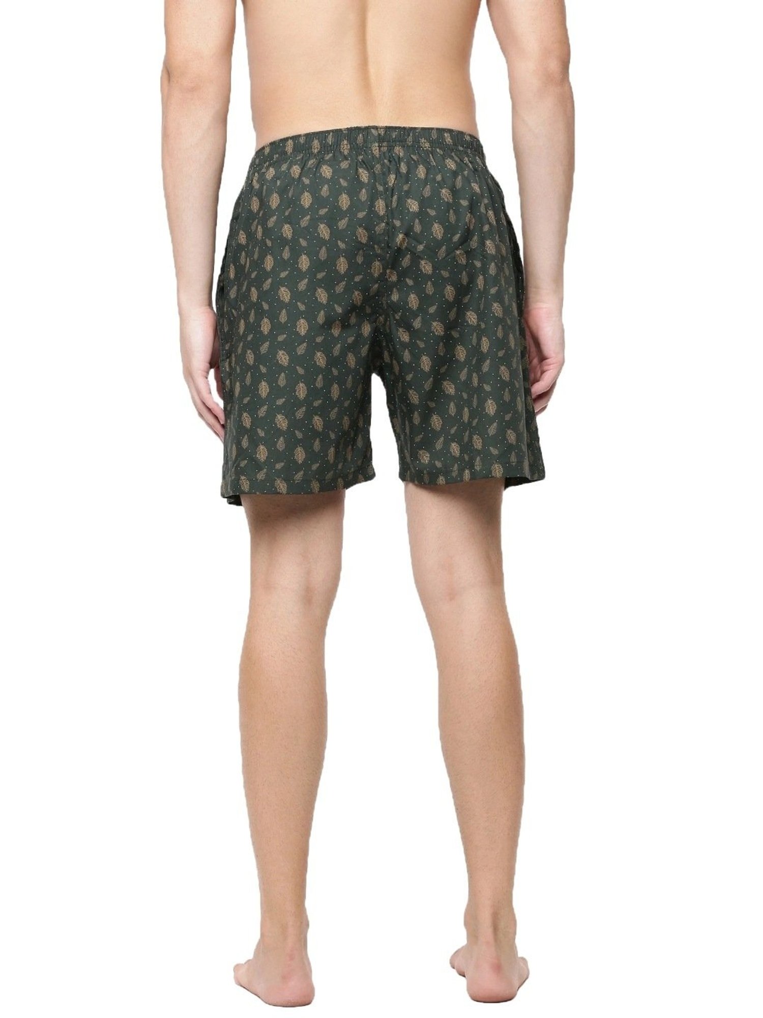 Force NXT Green Cotton Regular Fit Printed Boxers