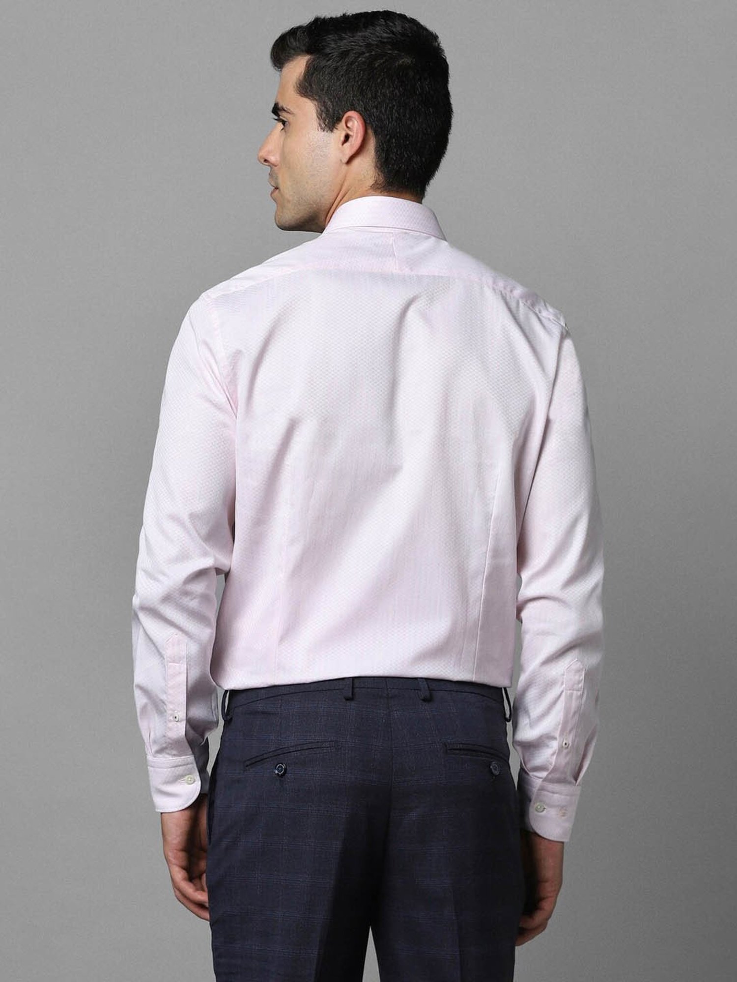 Luxure By Louis Philippe Pink Cotton Slim Fit Texture Shirt