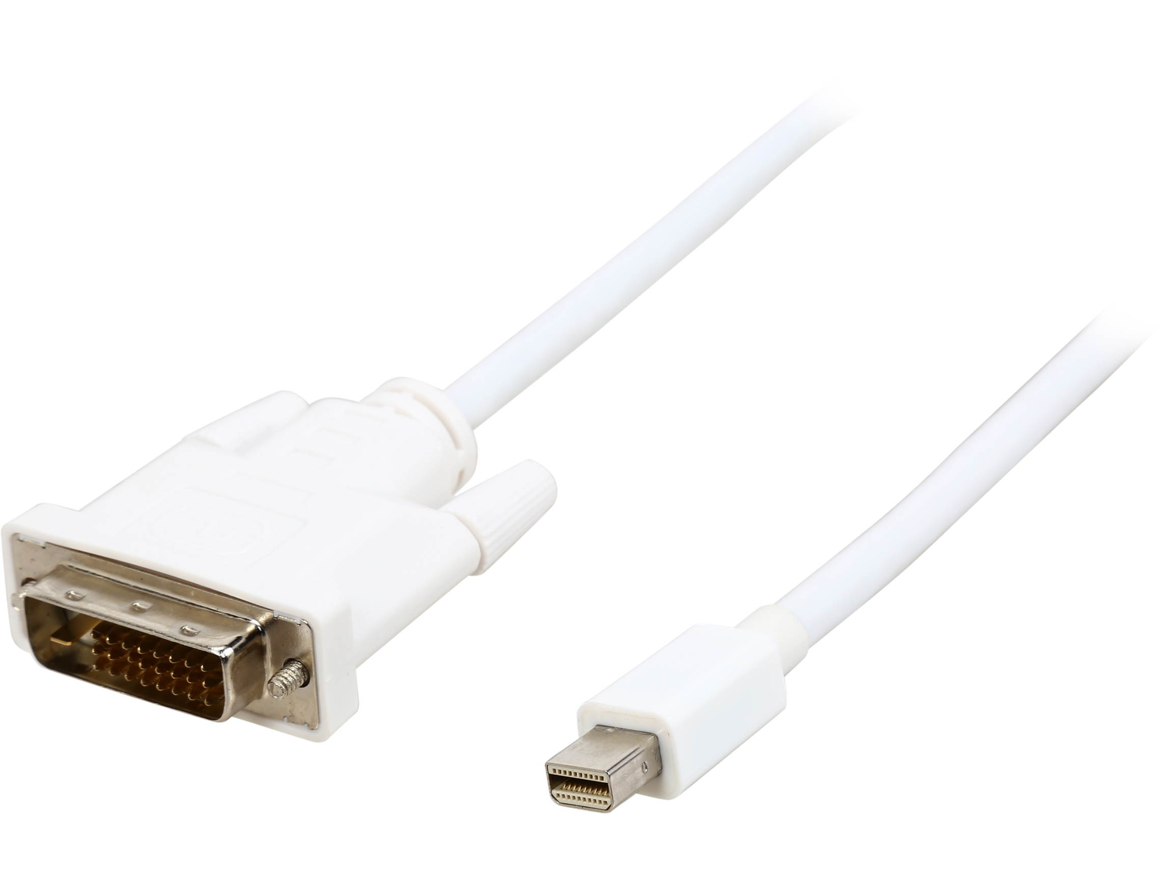 SYBA Model SY-CAB33023 (3-Meter) Mini DisplayPort v1.2 to DVI (24+1) Cable, Male to Male - WHITE