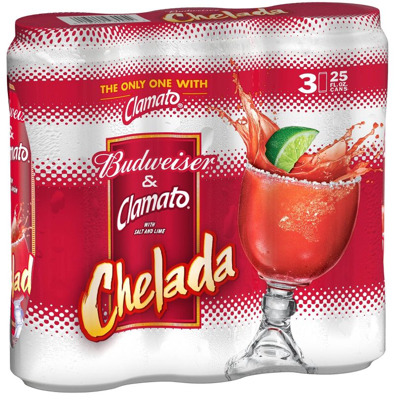 Budweiser & Clamato Chelada Beer - 3pk/25 fl oz Cans
