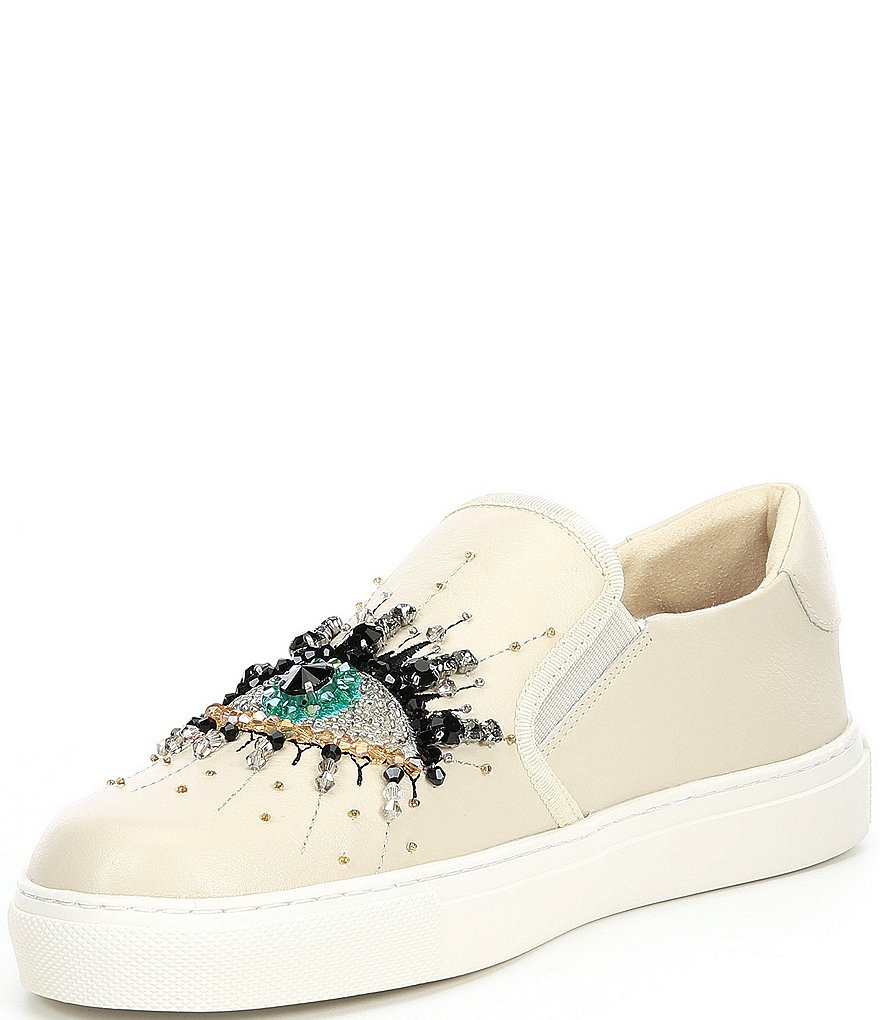 Kurt Geiger London Leah Embellished Eye Leather Sneakers