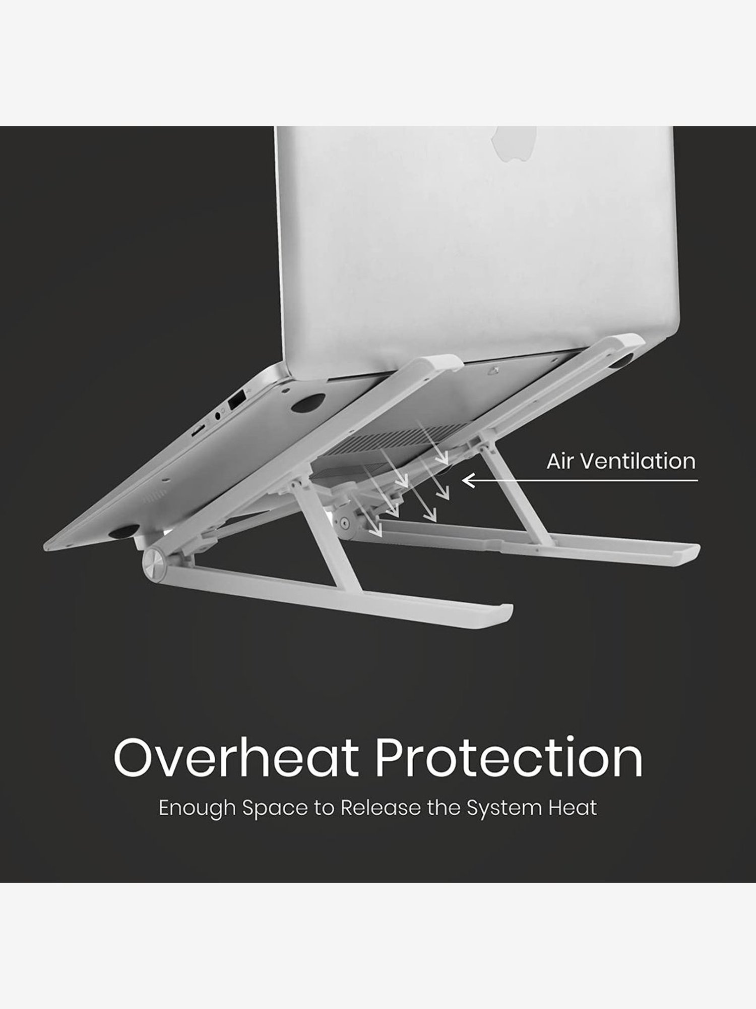 Portronics My Buddy Flip POR-1309 Portable Laptop Stand (White)