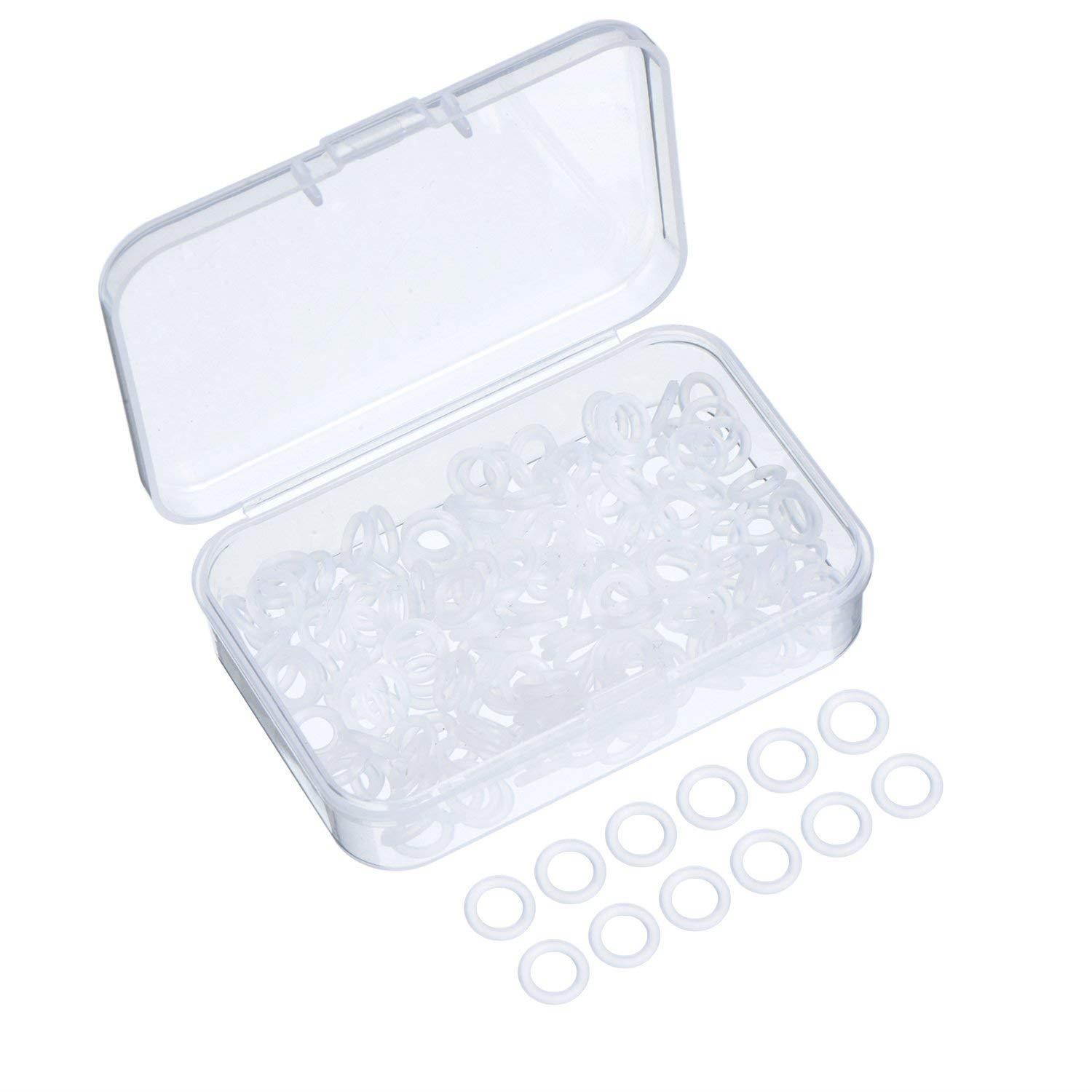 Sumind 200 Pieces Rubber Rings Clear Seal O-ring Rubber Keyboard Dampeners with Plastic Storage Box for Cherry MX Switch Keyboard and Mechanical Keyboard Keys