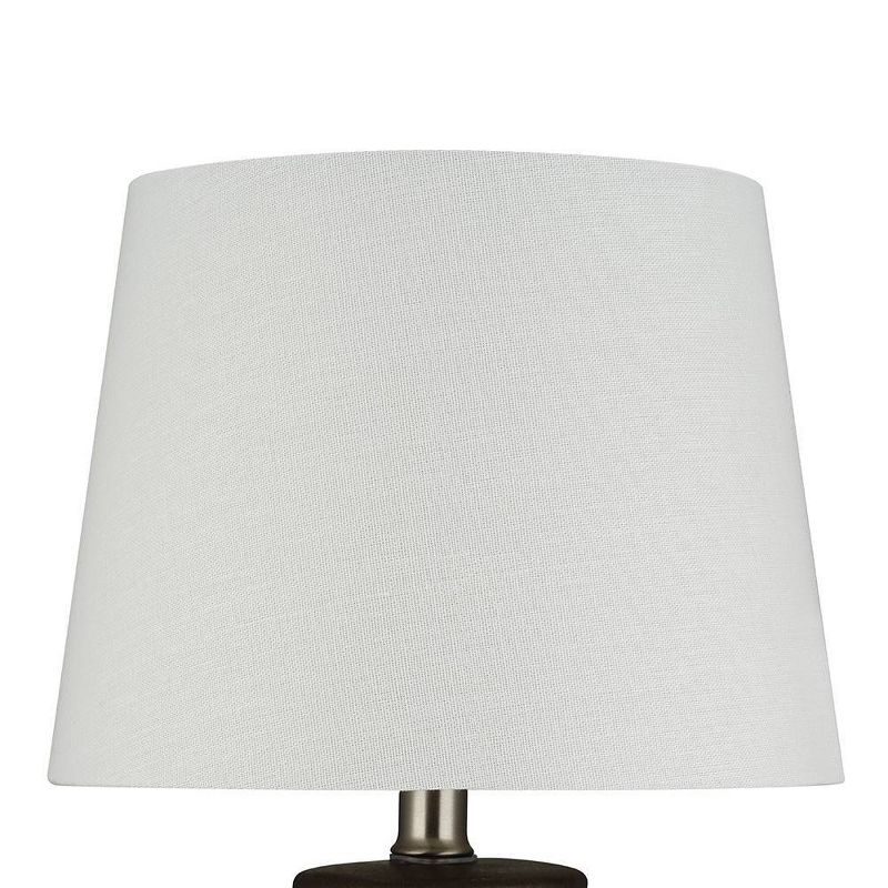 10" Ceramic Table Lamp with Accents (Includes LED Light Bulb) White/Silver - Cresswell Lighting