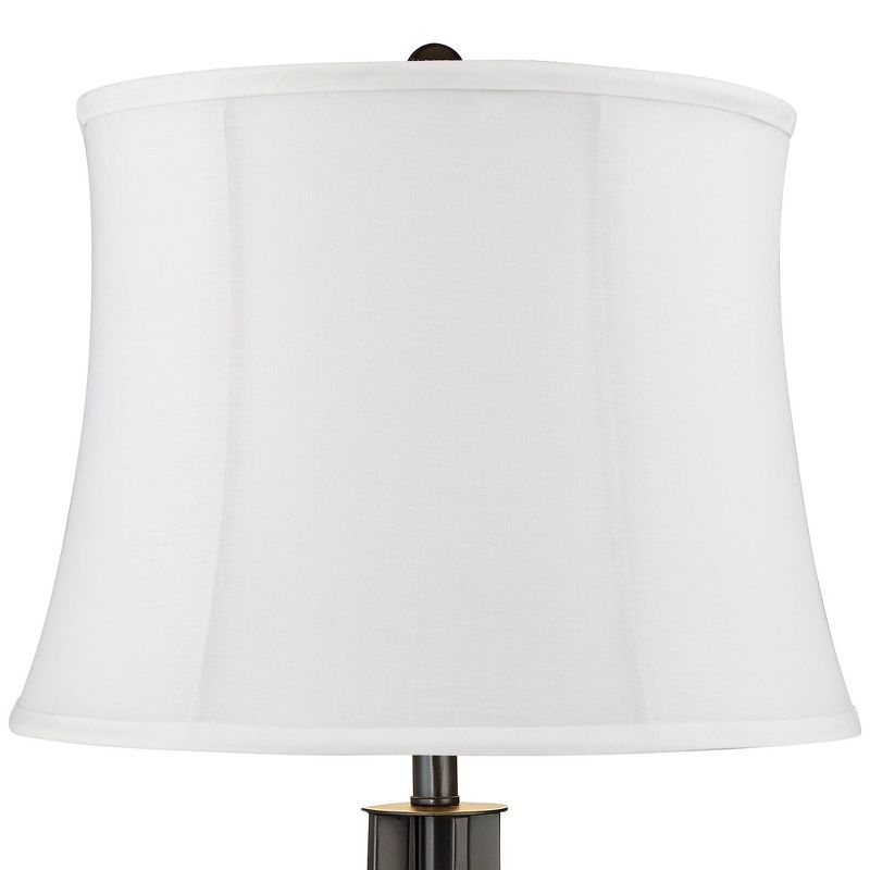 360 Lighting Heather Iron Cream Shade Table Lamps with USB Ports Set of 2