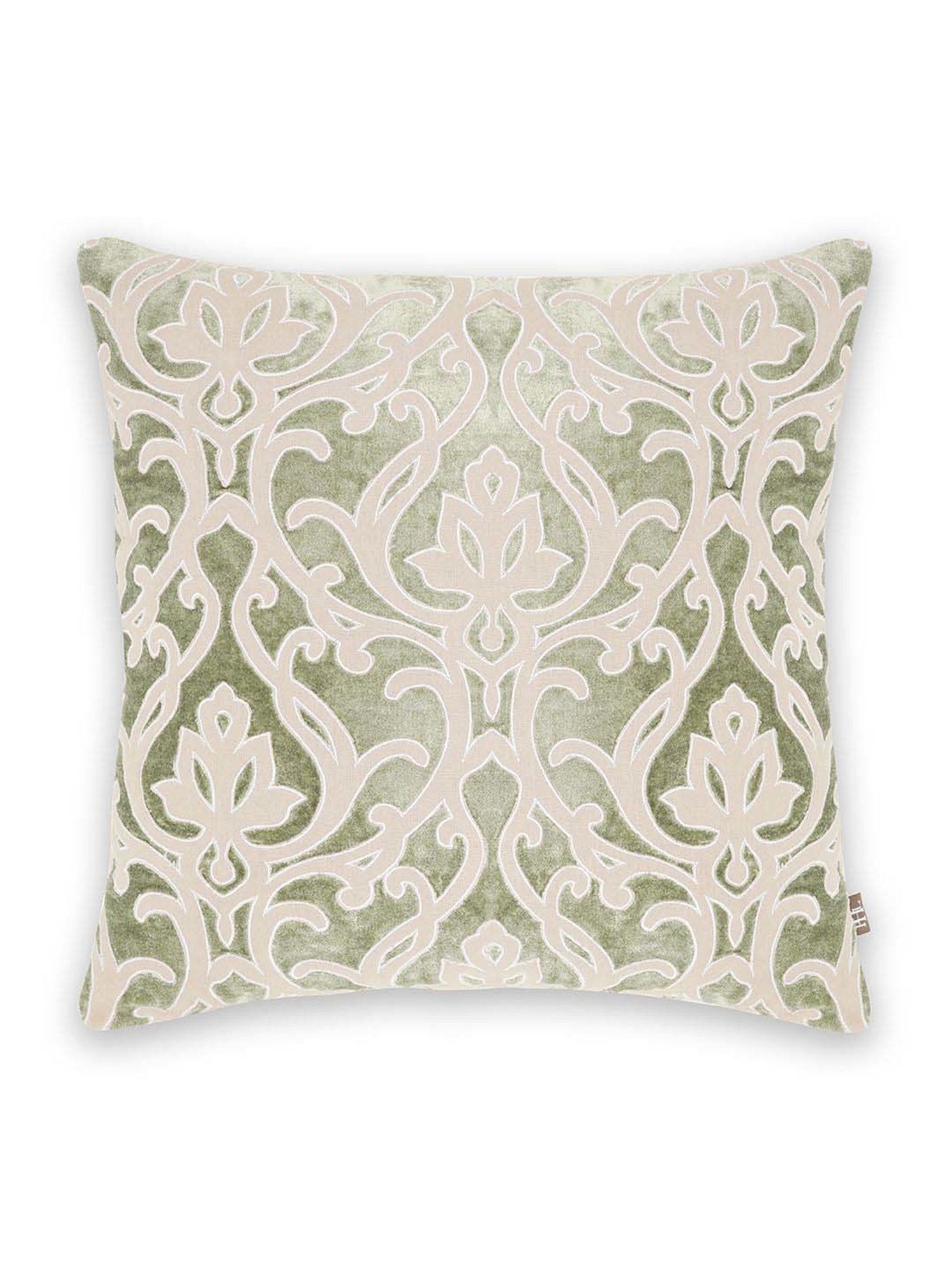 Pure Home and Living Green Cotton Patch Work Square Cushion Cover
