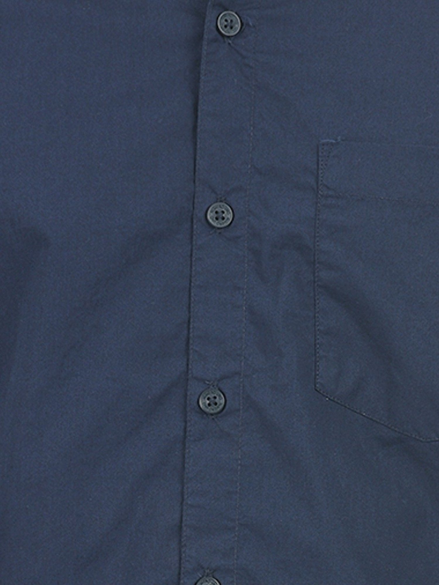 Numero Uno Navy Cotton Slim Fit Shirt