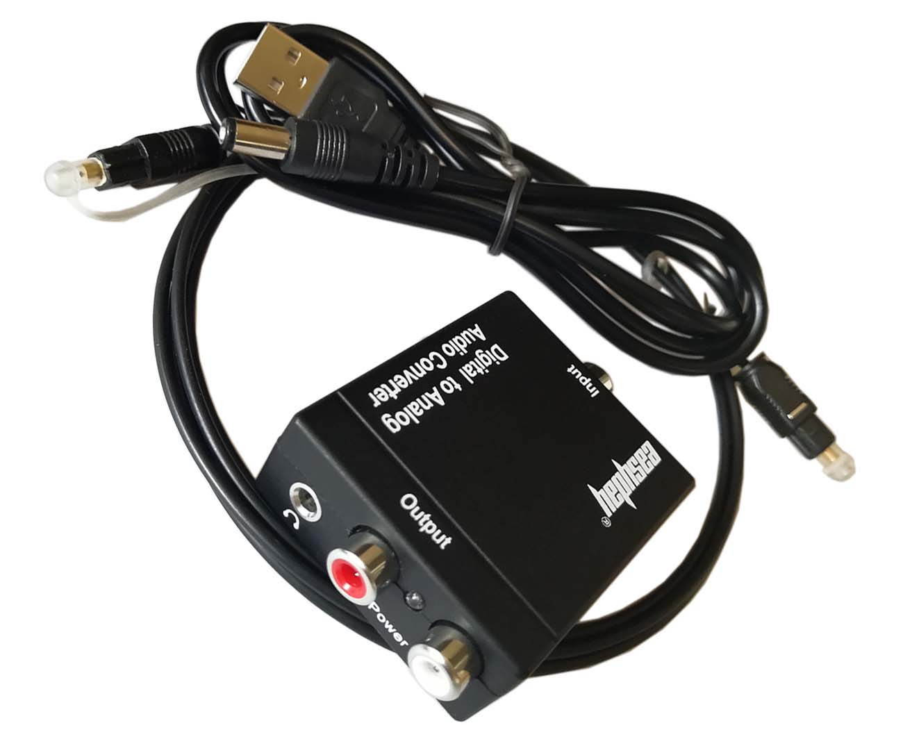 Easyday 192KHz Digital to Analog Audio Converter DAC Digital SPDIF Optical to Analog L/R RCA Converter Toslink Optical to 3.5mm Jack Adapter for PS3 HD DVD PS4 Amp Apple TV Home Cinema