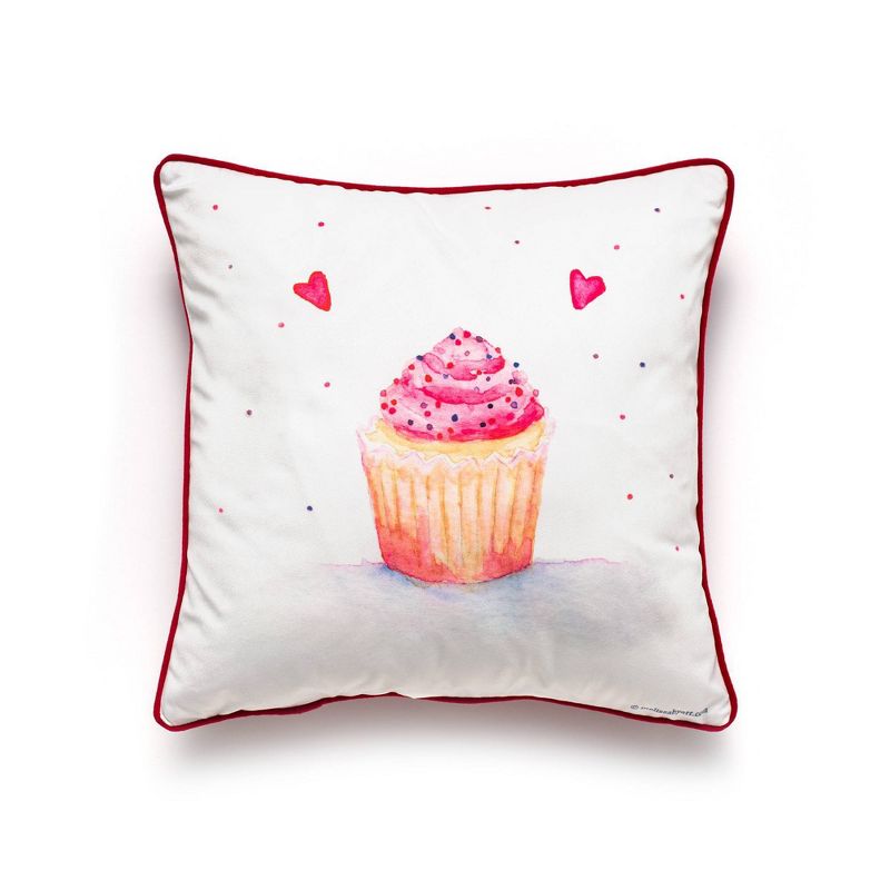 17"x17" Sweet Cupcake Square Throw Pillow - Sure Fit
