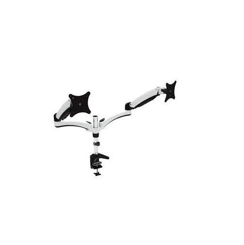 Dual Articulating Monitor Mount. Clamp Base. Supports 15 to 28" monitors. VESA Mounting