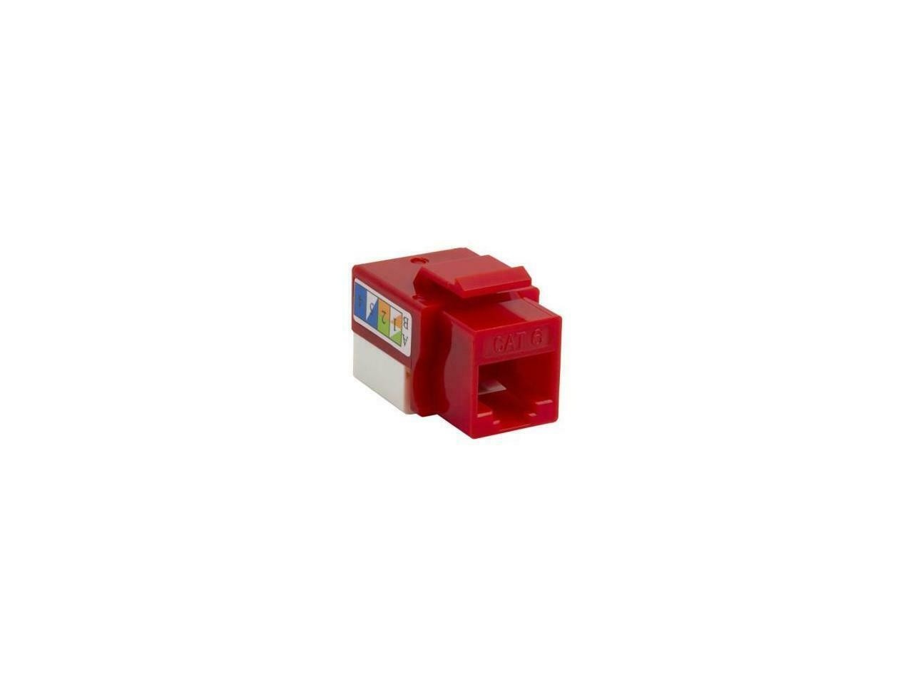 Cat6 110 Style Punch Down Keystone Jack 90 Degree - Red