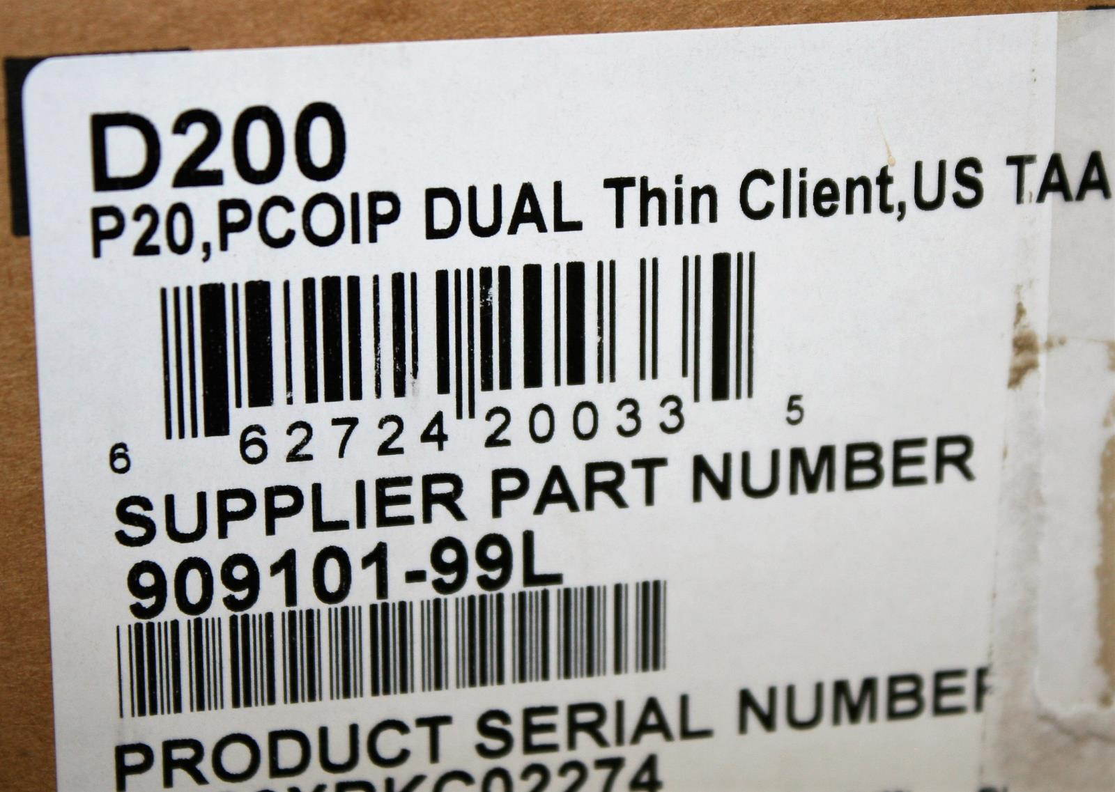 Dell WYSE D200 P20 PCoIP Dual Zero Thin Client Tera 1100 128MB 64Mb No OS Px0 !!