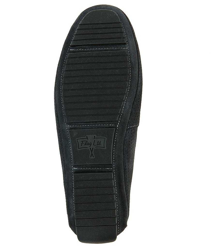 Flag LTD. Men's Morgan Kidsuede Leather Perforated Penny Loafer Moccasins