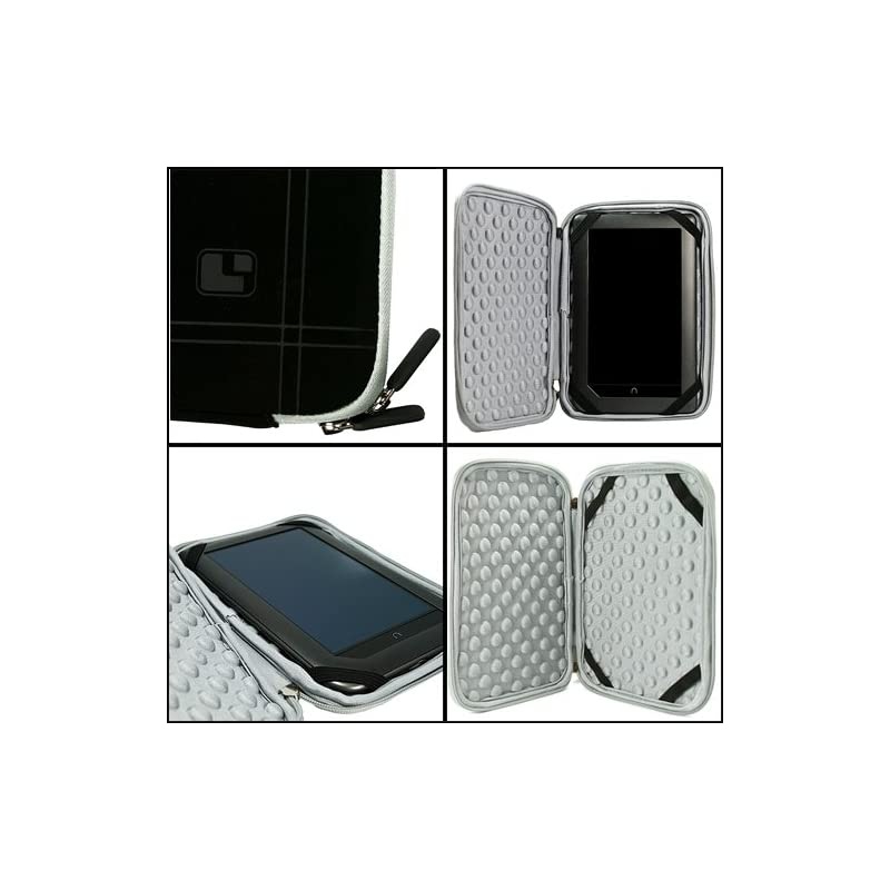 Black Limited Edition Stylish Sleeve Premium Cover Case for Accessories for Barnes and Noble Nook Color eBook Reader Tablet and Hand Strap and Earbuds