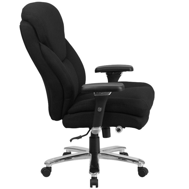 High Back Executive Swivel Ergonomic Office Chair with Large Headrest Black Fabric - Riverstone Furniture