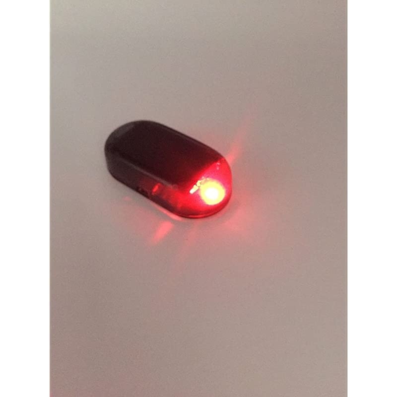Solar Power Simulated Car Alarm LED Light AntiTheft Warning Lights Flashing Security Lamp Red