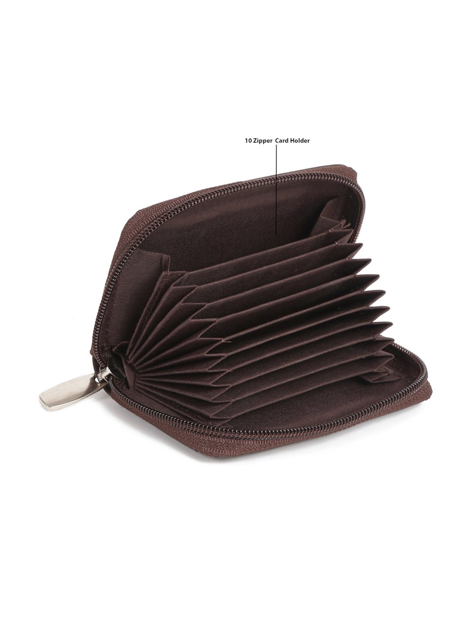 Teakwood Leathers Brown Leather Zip Around Wallet for Men