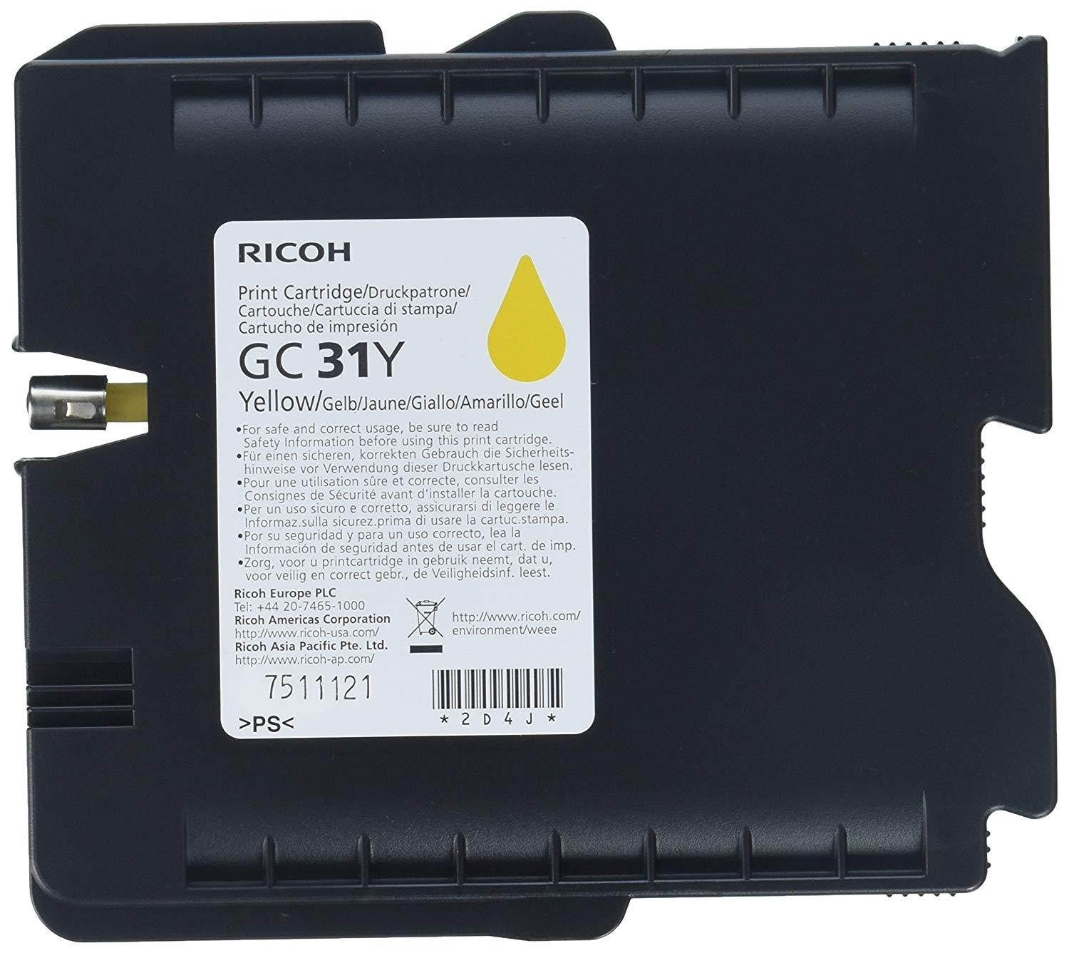 Ricoh Yellow Ink Cartridge, 1750 Yield (405691)