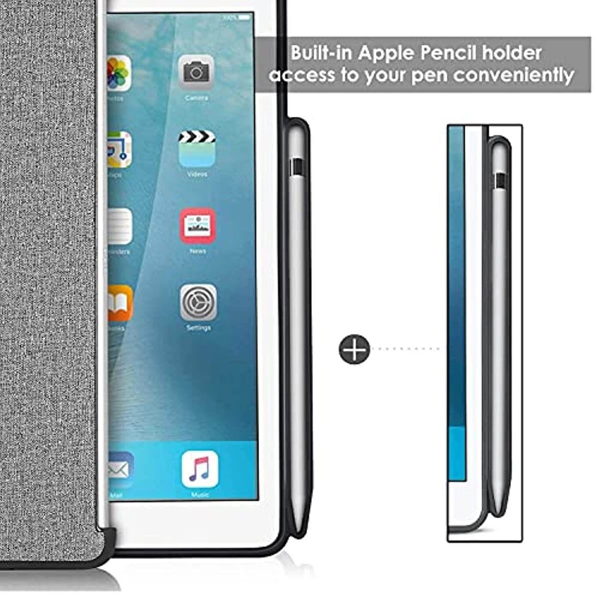 ProCase iPad 9.7 (2018 & 2017, Old Model) / iPad Air 2 / iPad Air Case Bundle with ProCase iPad 9.7 Back Case (Old Model) Companion Cover with Apple Pencil Holder