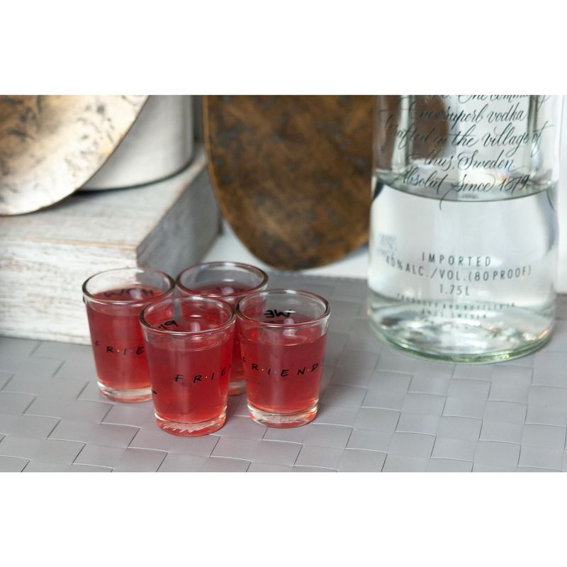 Silver Buffalo Friends Quotes 1.5oz Mini Glasses | Set of 4