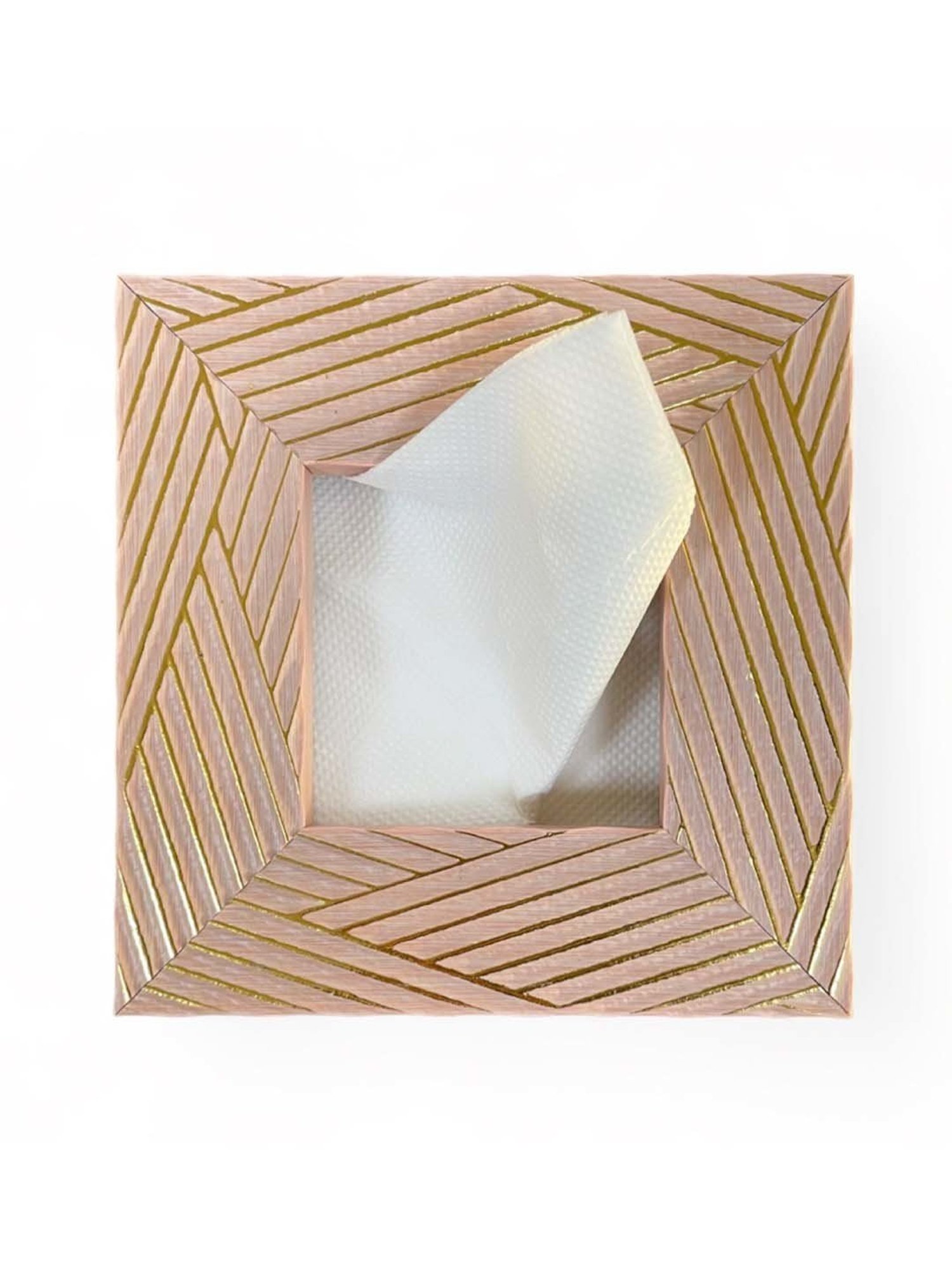 Art Street Pink Engineered Wood Rectangle Tissue Paper Napkin Box