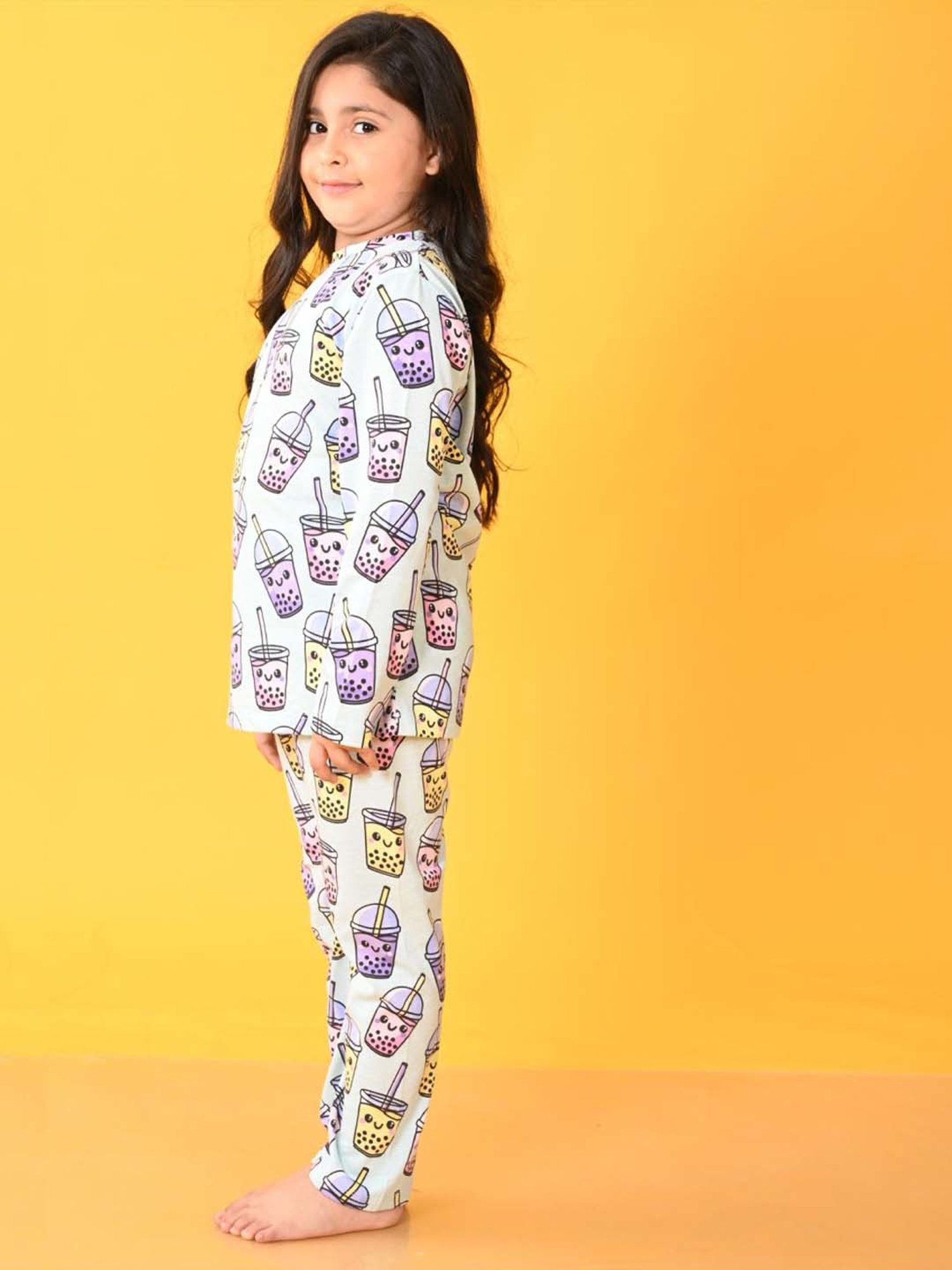 Anthrilo Kids Aqua Cotton Printed Full Sleeves T-Shirt & Trouser