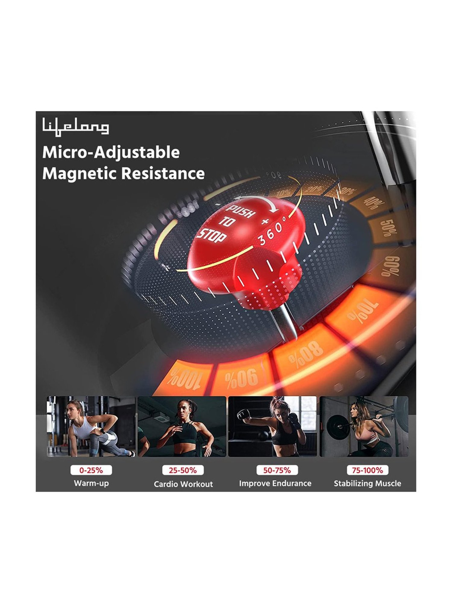 Lifelong Fitness Exercise Bike (Black) Size - One Size