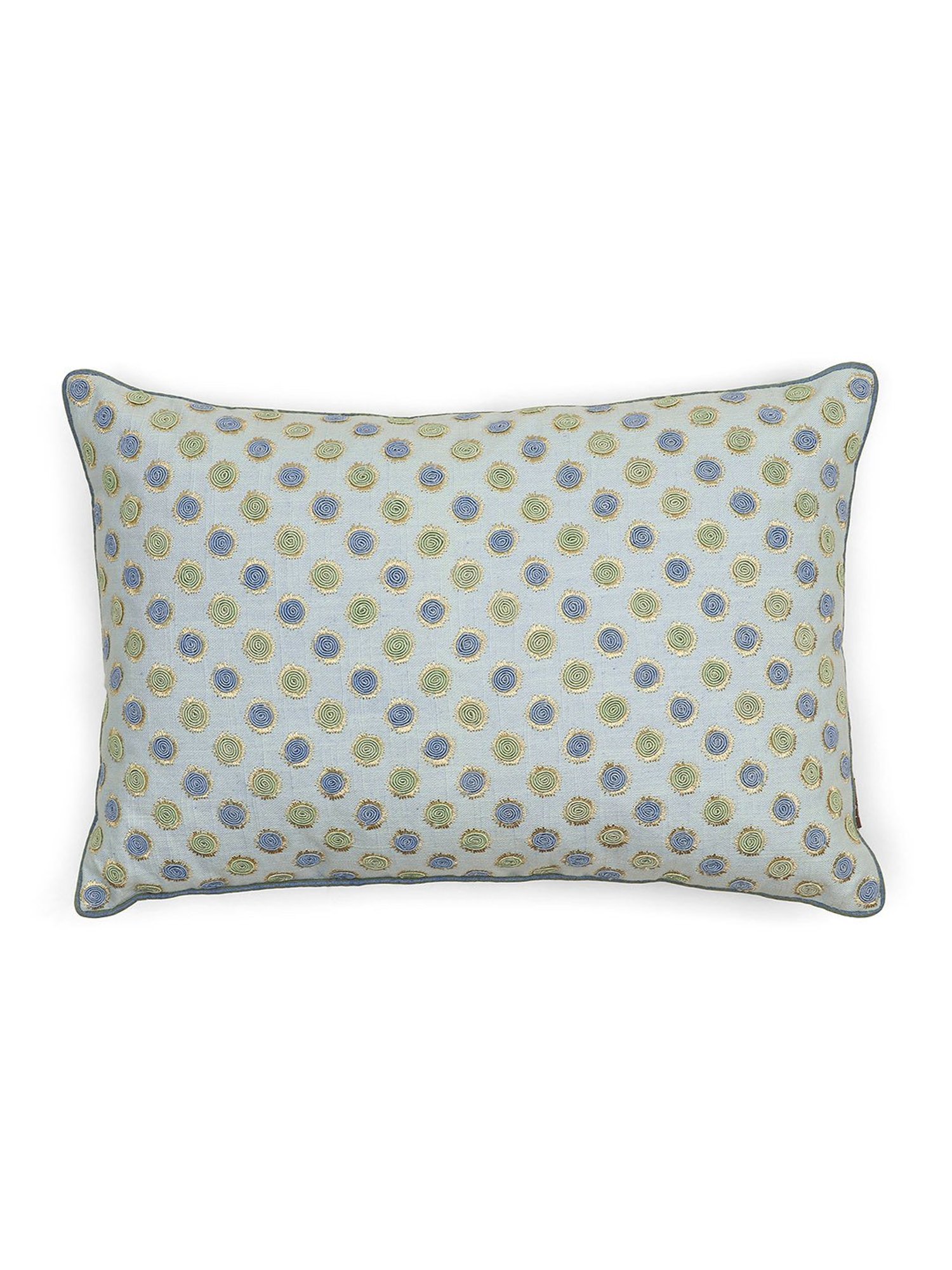 Pure Home and Living Blue Cotton Embroidery Cushion Covers
