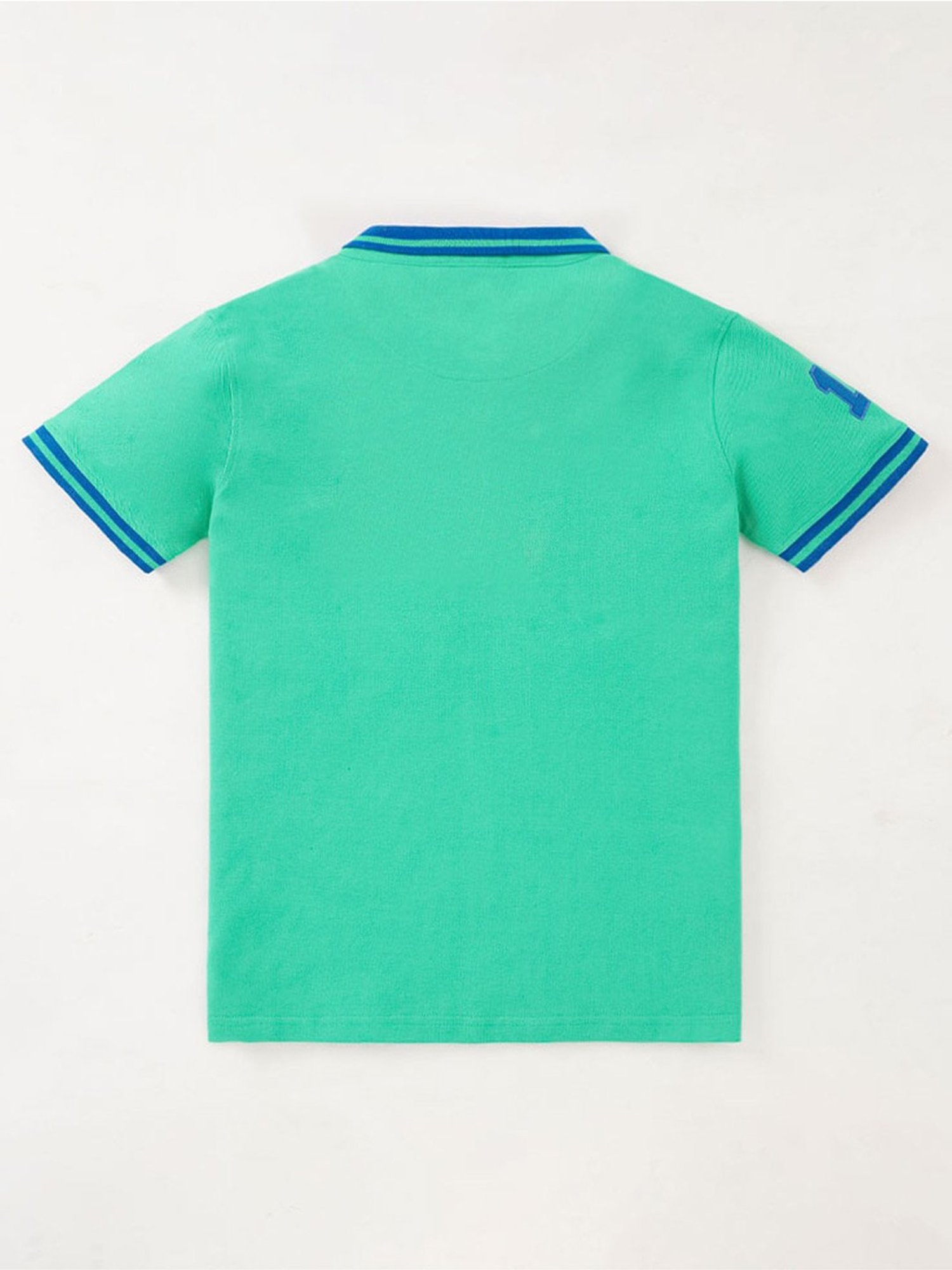 Edheads Kids Green & Blue Cotton Embroidered Polo T-Shirt