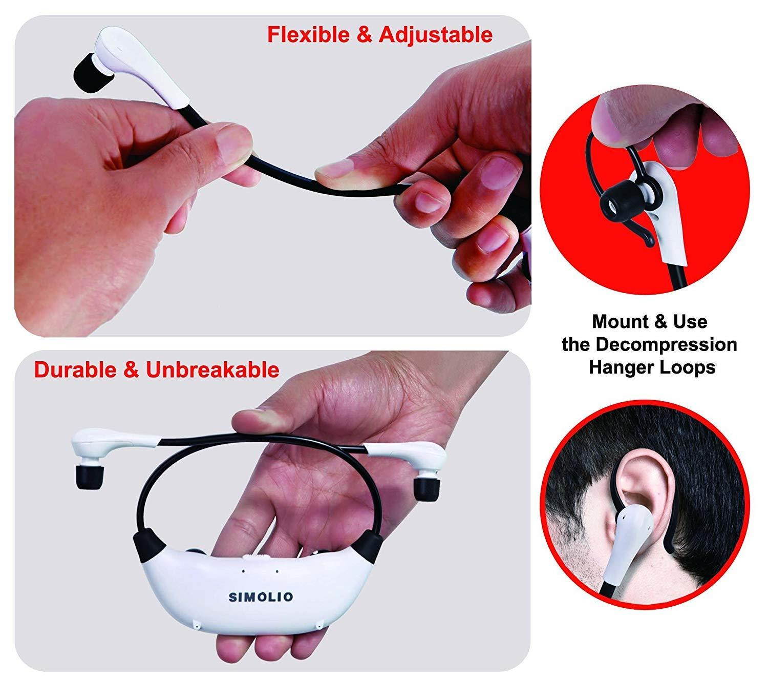 Simolio Wireless TV Headsets, TV Hearing Devices, Hearing Assistance TV Listening Headphones System for Seniors, in-Ear Wireless TV Headphone with Extra Soft Earbuds, TV Sound Amplifier (SM-823)