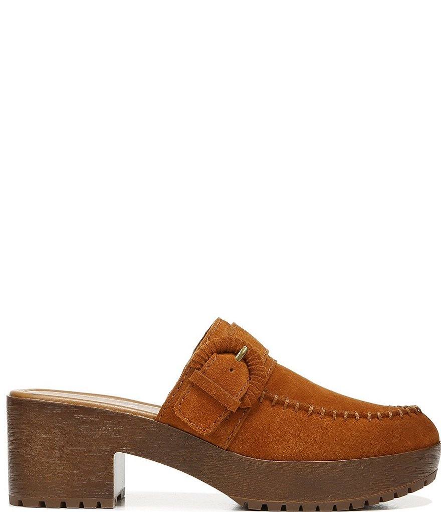 Zodiac Raine Suede Buckle Detail Block Heel Clogs