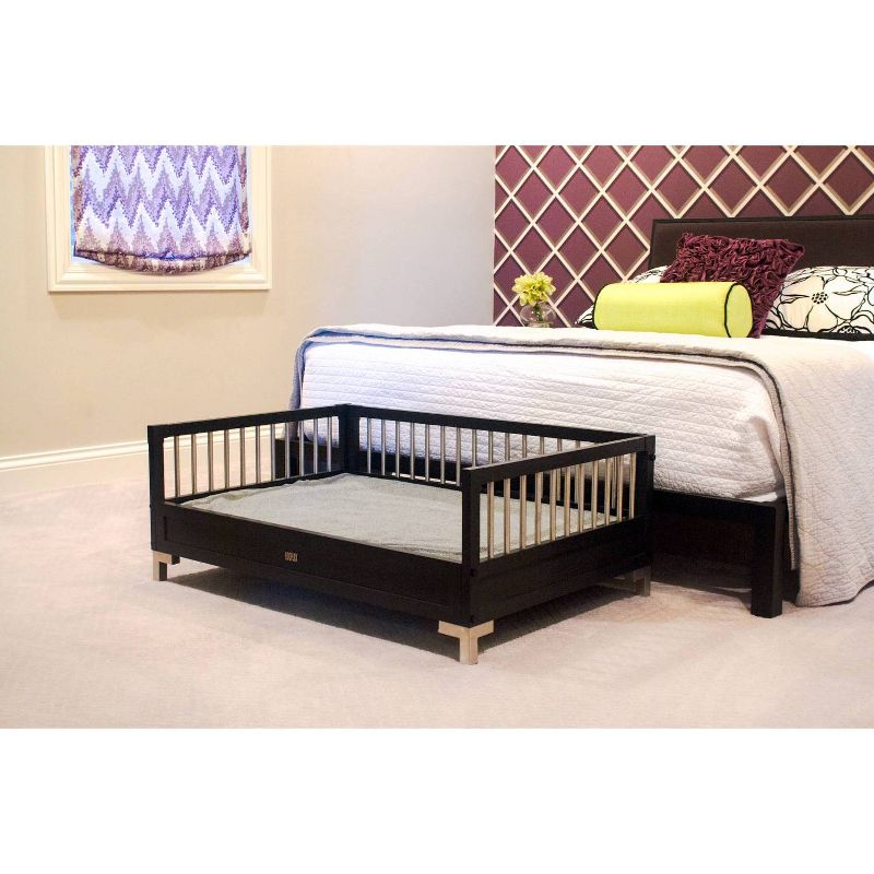 ECOFLEX Raised Dog Bed with Memory Foam Cushion - Espresso-  Large