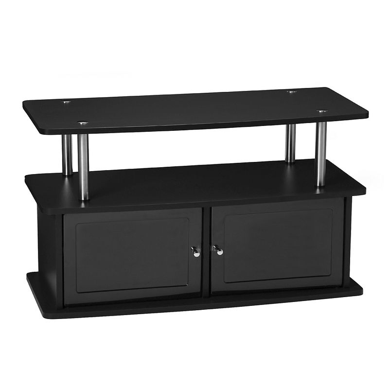 TV Stand with 2 Cabinets Black - Breighton Home