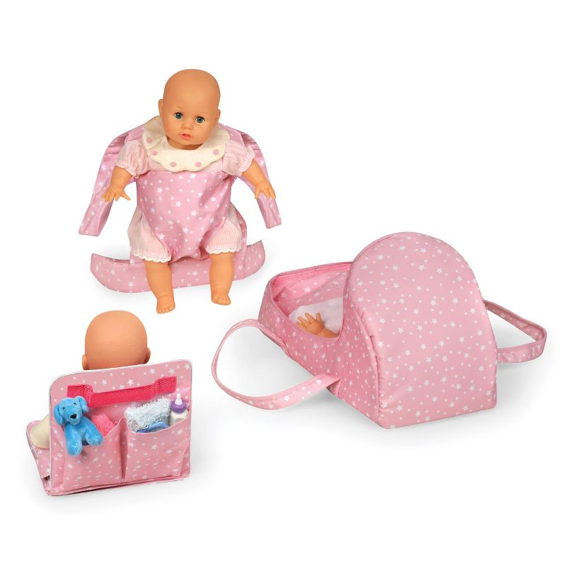 First Class 5-Piece Doll Travel Set - Pink/Stars