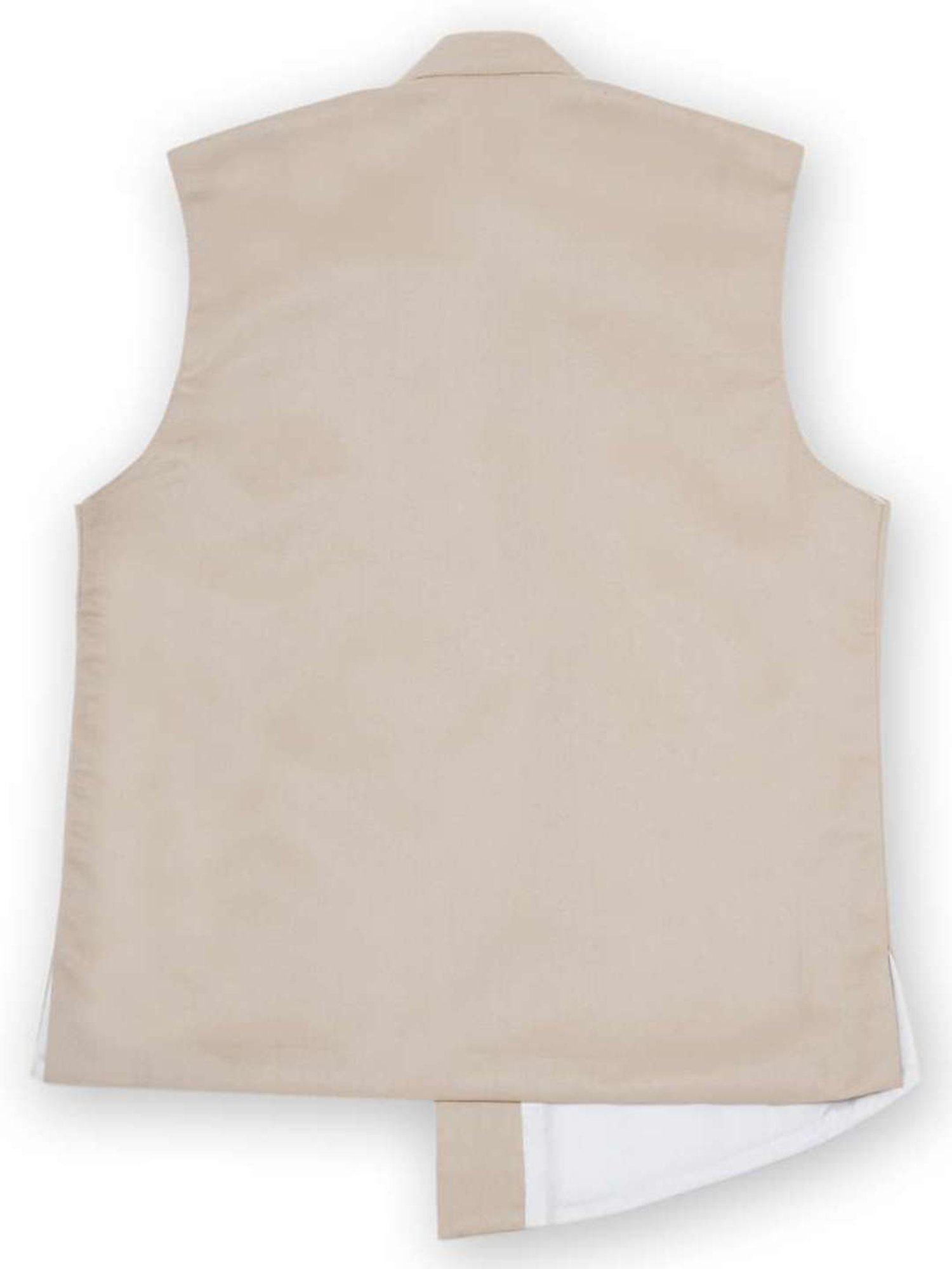 AJ Dezines Kids Beige Regular Fit Waistcoat with Pocket Square