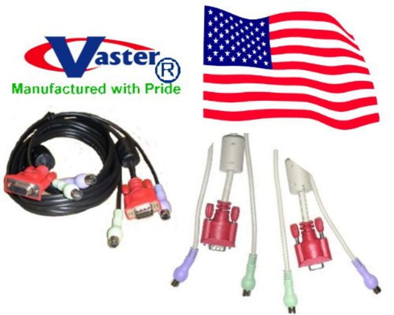 superecable - 35 ft svga cable, high resolution kvm cable set (male to female) 3 in 1