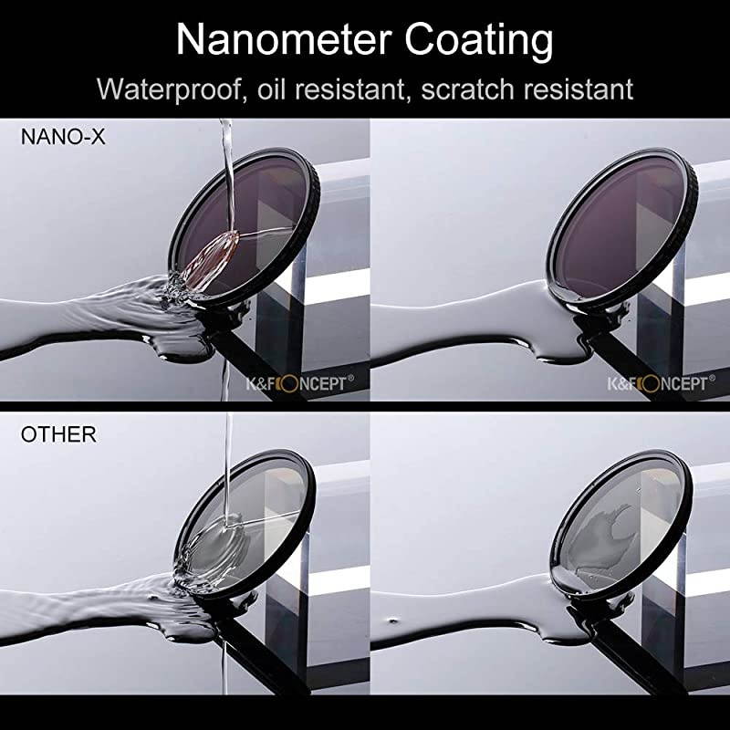 52mm Fader ND Filter Neutral Density Variable Filter ND2 to ND32 for Camera Lens NO X SpotNanotecUltraSlimWeatherSealed