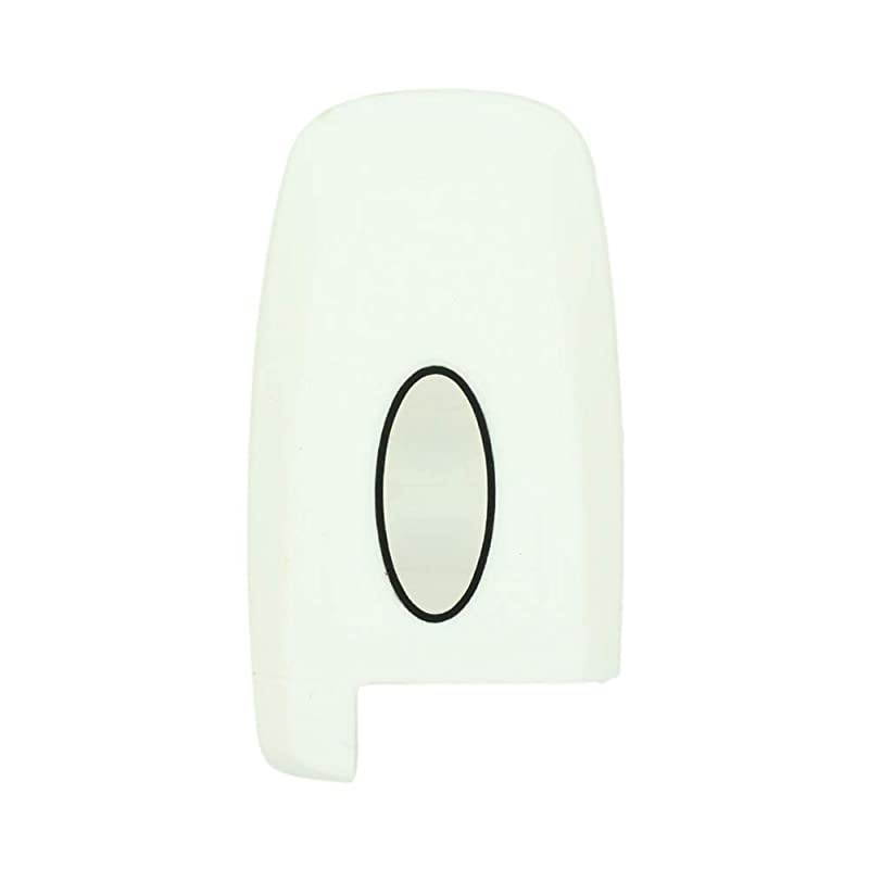 Silicone Cover Protector Case Holder Skin Jacket Compatible with FORD Fusion 4 Button Smart Remote Key Fob CV2717 White