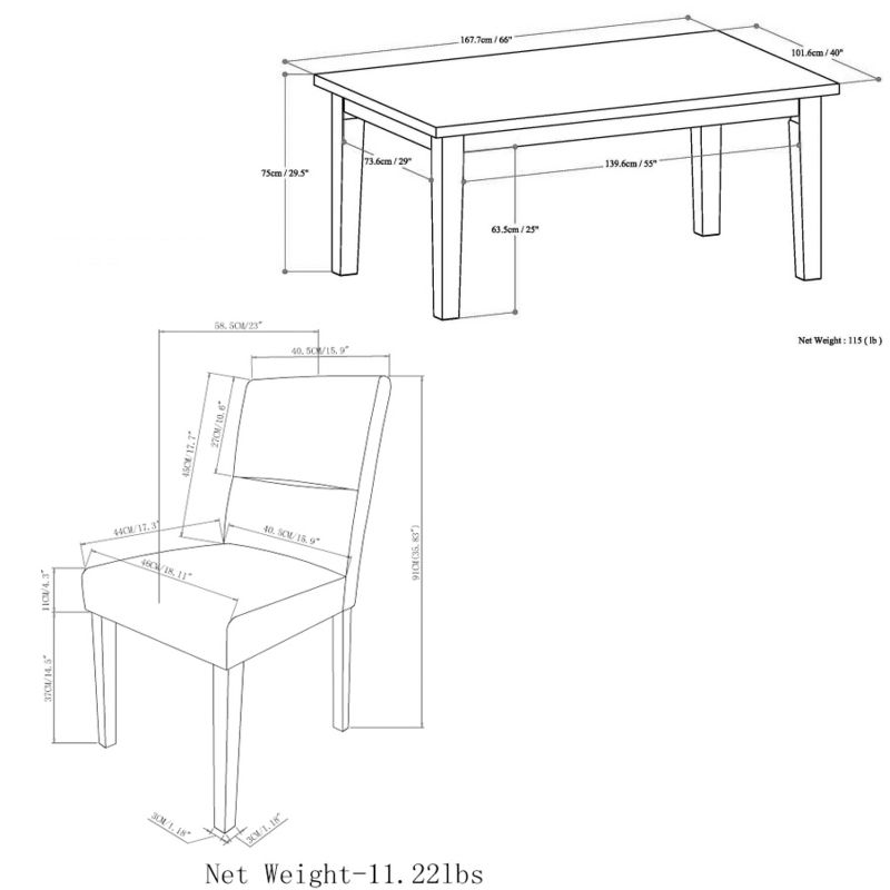 7pc Seymour Solid Hardwood Dining Set Stone Gray - WyndenHall