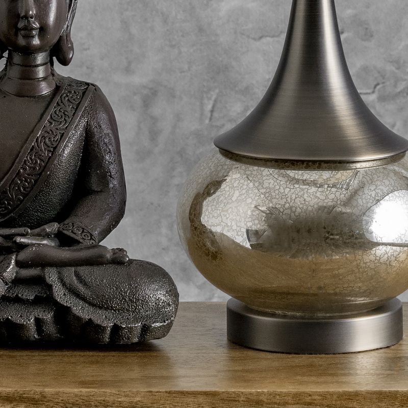 nuLOOM Havana 29" Glass Table Lamp Lighting - Chrome 28.5" H x 13" W x 13" D