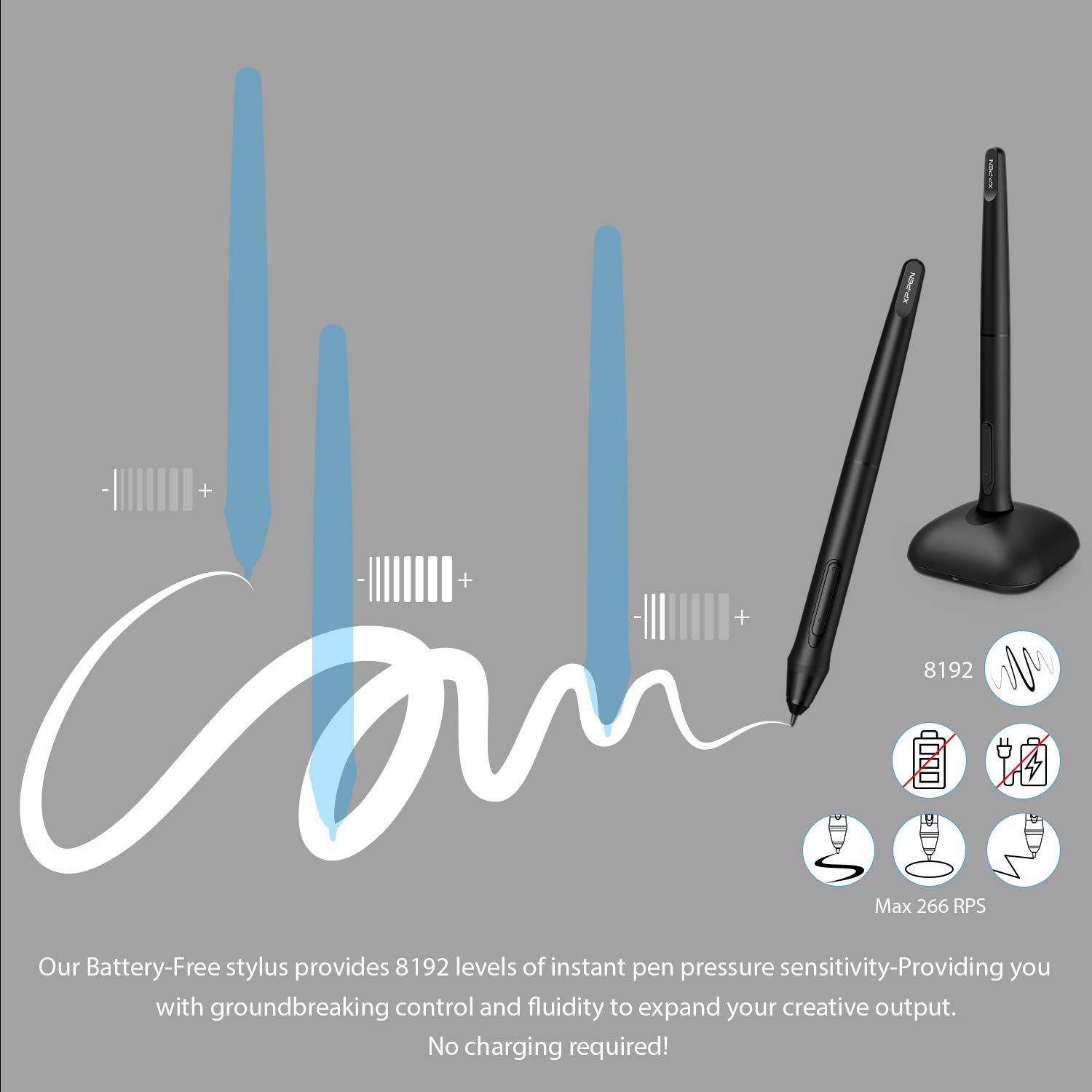 XP-PEN Deco 01 V2 Graphics Tablet 10x6.25 Inch Drawing Pen Tablet 8192 Levels Pressure Battery-Free Pen with Tilt Function Android Supported and 8 Shortcut Keys