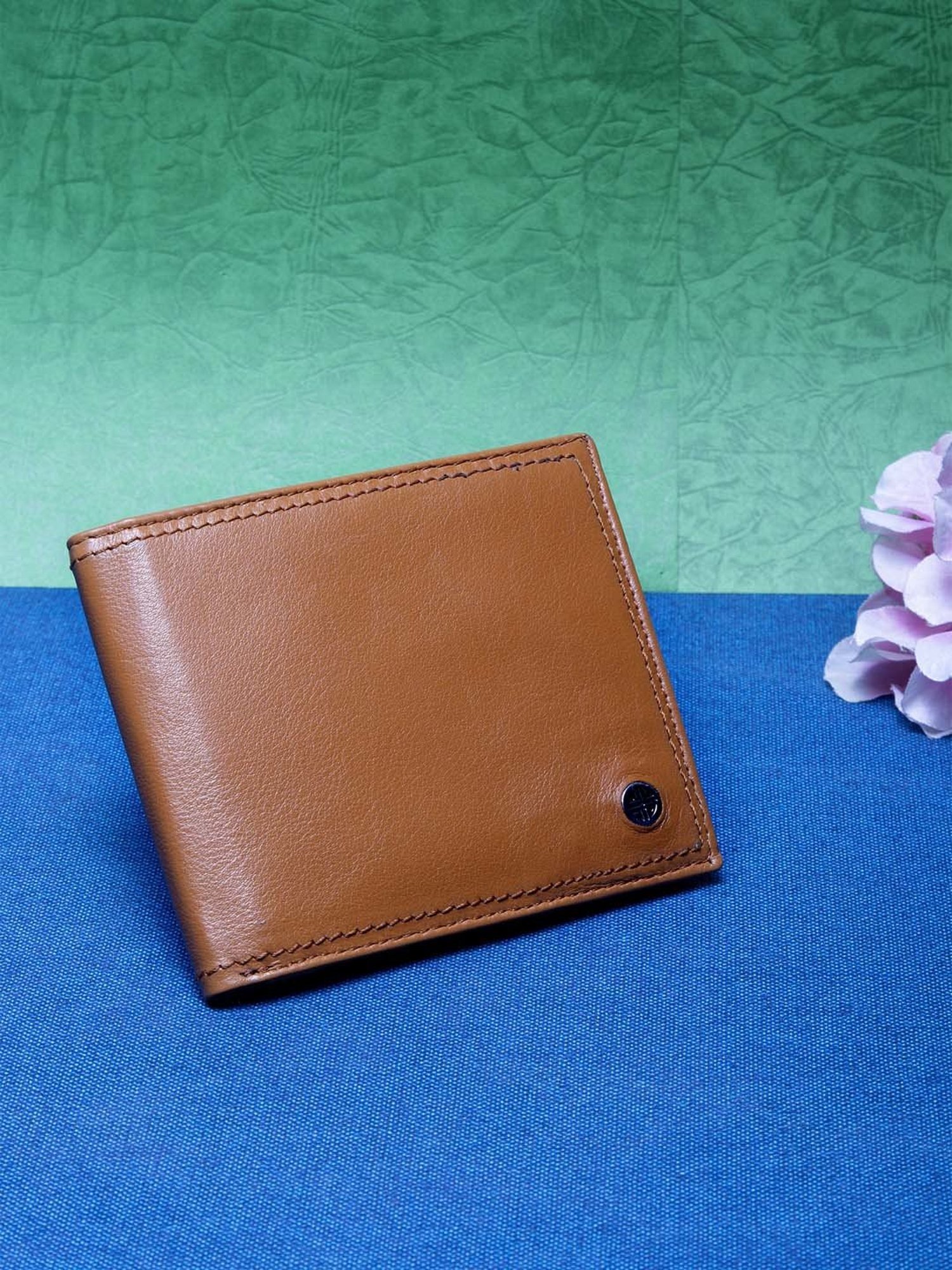 Carlton London Tan Formal Leather Bi-Fold Wallet For Men