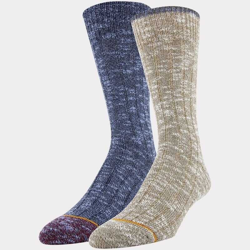 Signature Gold by GOLDTOE Men's Native Nomad Crew Tipper Antique Socks 2pk - Gold 6-12.5