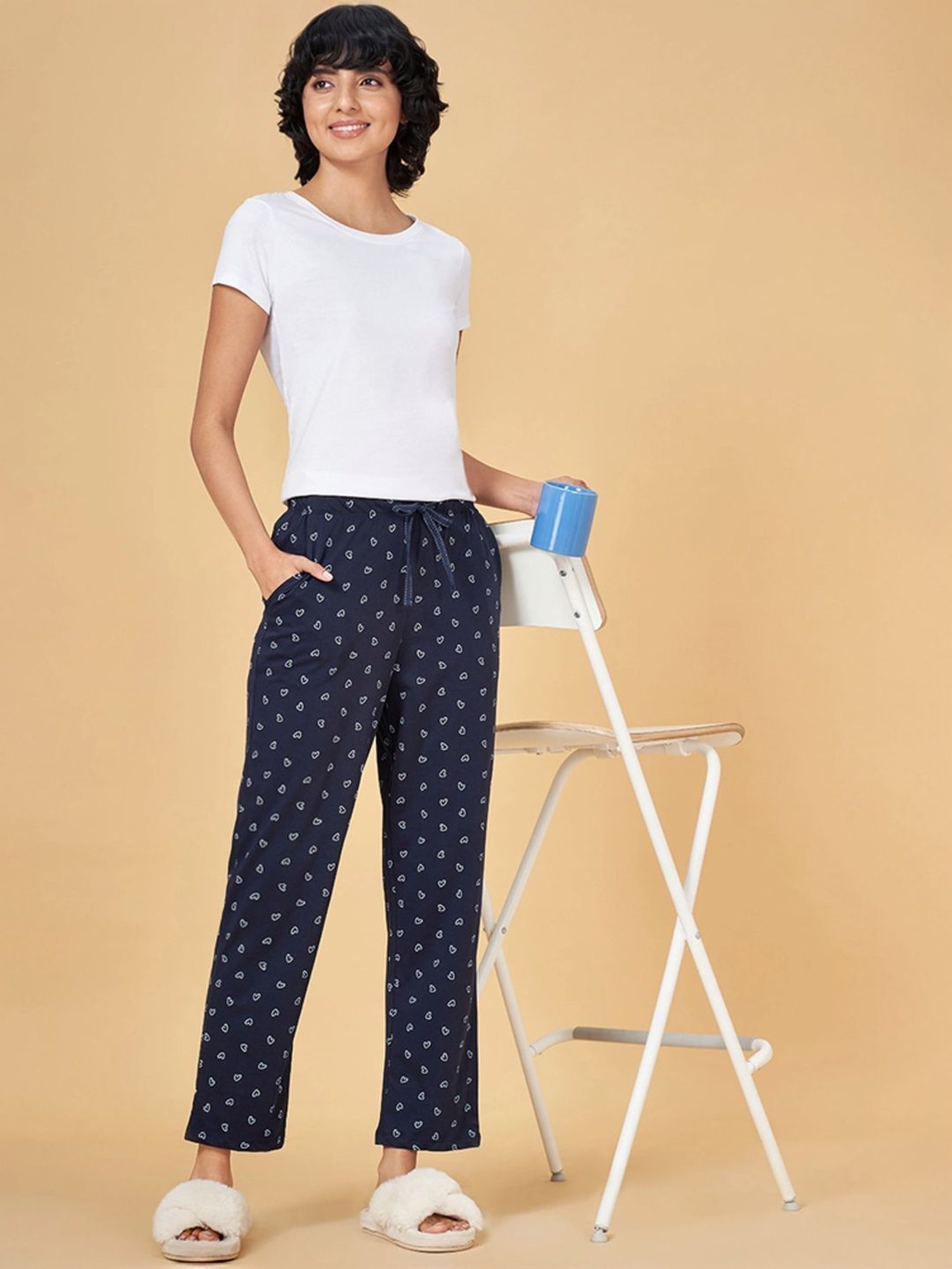 Dreamz by Pantaloons Navy Cotton Printed Pyjamas