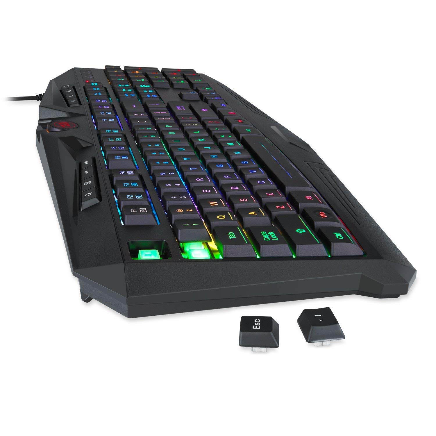 Gaming Mouse Gaming Keyboard Combo, RGB LED Backlit Keyboard and Mouse, LED Backlit 3200 DPI 6 Buttons Gaming Mouse and Keyboard Silent 104 Key Computer PC Gaming Keyboard with Wrist Rest
